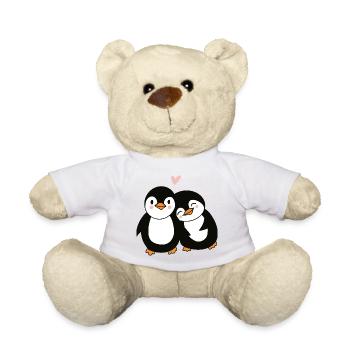 Love Penguin - Cute Romantic Animal Illustration - Teddy Bear - white - Front