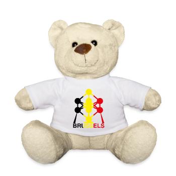 Atomium Brussels – Ikone der belgischen Flagge - Teddy - Weiß - Vorne