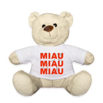 MIAU KATZEN FÜR KATZENLIEBHABER, FELLNASEN FANS - Teddy - Weiß - Vorne