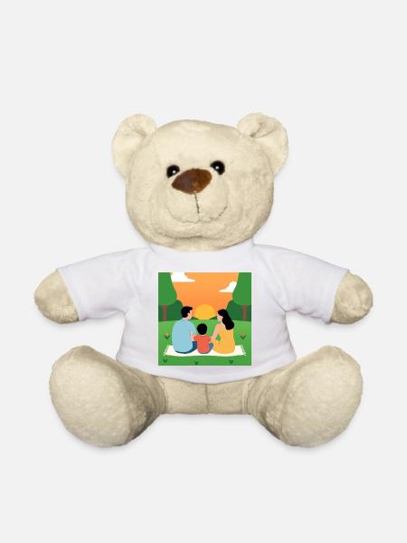 Sonnenuntergang mit der Familie - Teddy - Weiß