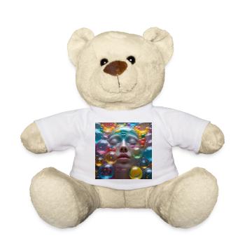 Face among Neon Bubbles - Teddy Bear - white - Front