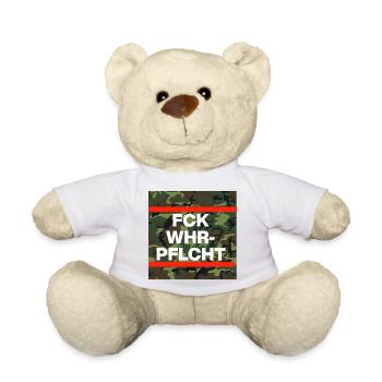 FCK WHRPFLCHT, ANTI WEHRPFLICHT CAMO - Teddy - Weiß - Vorne