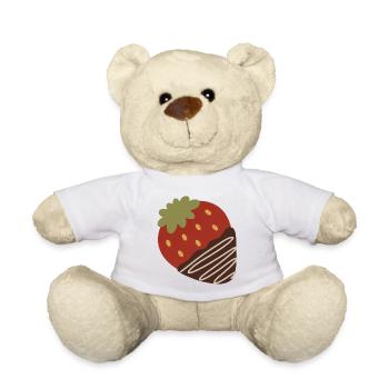 Strawberry Dipped in Chocolate - Teddy Bear - white - Front