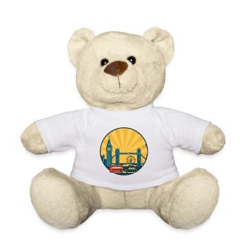 London City Skyline Big Ben Vintage-Abzeichen - Teddy - Weiß - Vorne