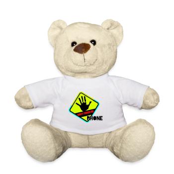 Hand away! No phone touch - Teddy Bear - white - Front