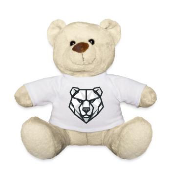 Logo ours géométrique, symbole force et puissance - Nounours - blanc - Devant