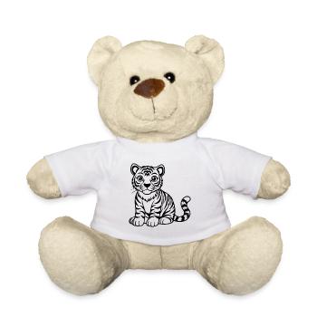 Baby cute tiger - Teddy Bear - white - Front