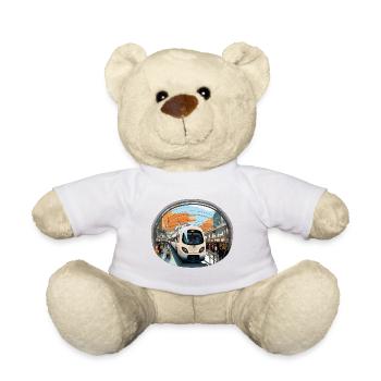 Zug am Orangendrahtbahnhof - Teddy - Weiß - Vorne