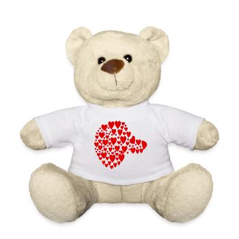 Chiens teckels - Cœur de tête - Nounours - blanc - Devant