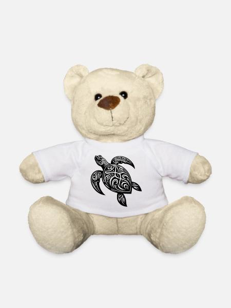 Tribal Schildkröte Mystische Natur und Geometrie - Teddy - Weiß