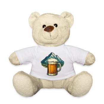 Mountain beer motif with mountains - Teddy Bear - white - Front