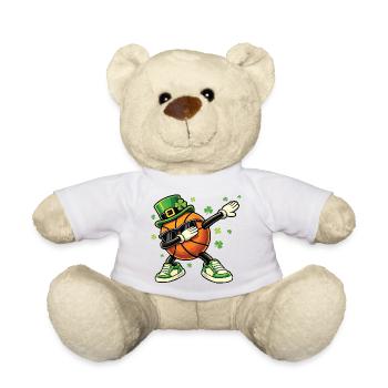 Basketball Leprechaun St Patrick’s St. Paddys - Teddy Bear - white - Front