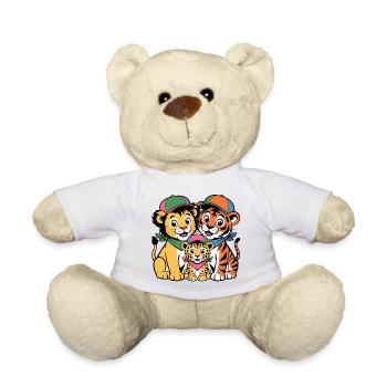 Süße Löwe Tiger Leopard Freunde - Teddy - Weiß - Vorne