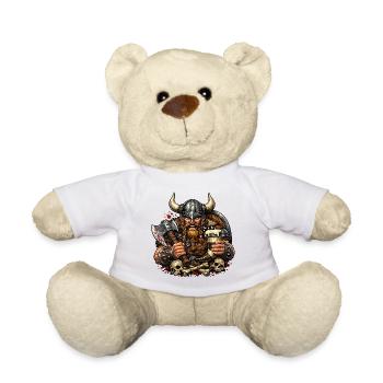Wikinger Kämpfer mit Bierkrug - Teddy - Weiß - Vorne