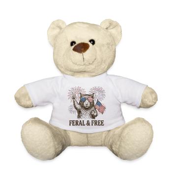 Wilde und freie Ratte – Lustige patriotische Ratte - Teddy - Weiß - Vorne