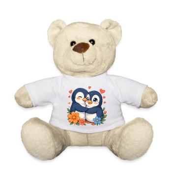 Duo amoureux des pingouins câlins - Nounours - blanc - Devant