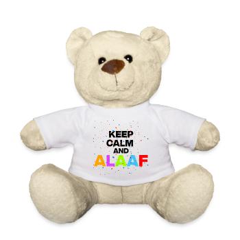 KEEP CALM AND ALAF! SHROVE MONDAY AND CARNIVAL BLACK - Teddy Bear - white - Front