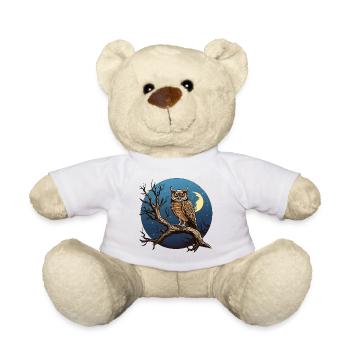 Nachtmond-Eule im Rundkreis - Teddy - Weiß - Vorne