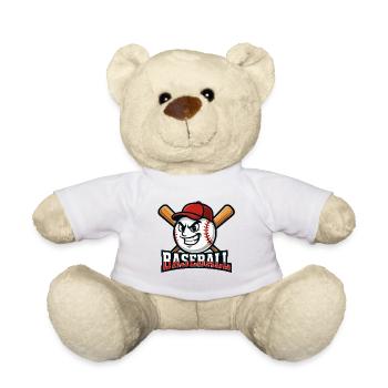 Baseball Mascot - Teddy Bear - white - Front
