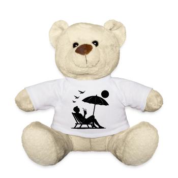 Entspannung im Liegestuhl am Strand - Teddy - Weiß - Vorne