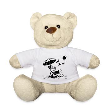 Entspannung im Liegestuhl am Strand - Teddy - Weiß - Vorne