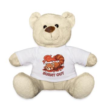 Cute & Tired: Burnt Out Red Panda - Teddy Bear - white - Front