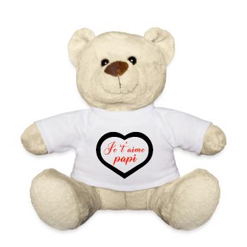 Herz, ich liebe dich, Opa. - Teddy - Weiß - Vorne