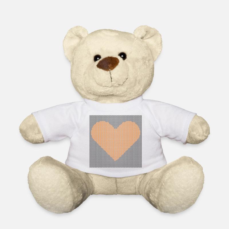 Pointillist Heart Mosaic, behing graphene bars - Teddy Bear - white