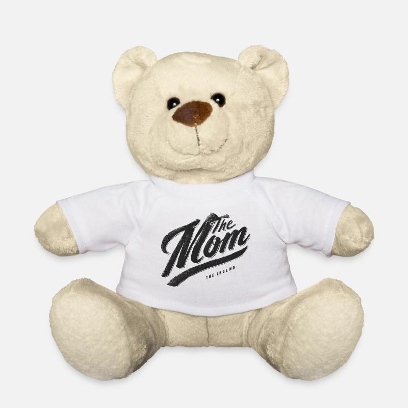 The Mom The Legend Vintage Script - Teddy Bear - white