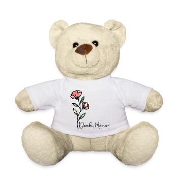Fleurs de la fête des mères Merci Maman - Nounours - blanc - Devant