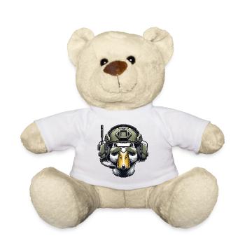 Tactical Duck with Headset - Teddy Bear - white - Front