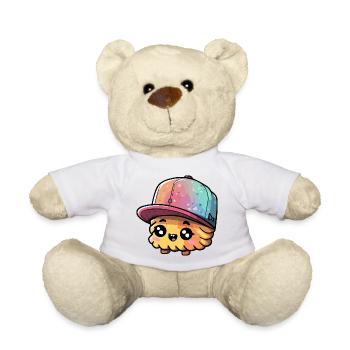 Colorful Kawaii Sushi Cap - Teddy Bear - white - Front