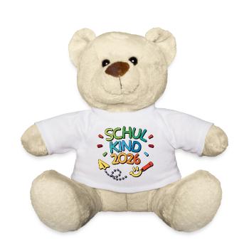 School Child 2026 School Enrollment Back to School First Class - Teddy Bear - white - Front