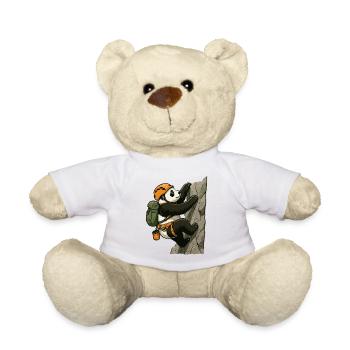 Pandabär beim Bouldern mit Kletterausrüstung - Teddy - Weiß - Vorne