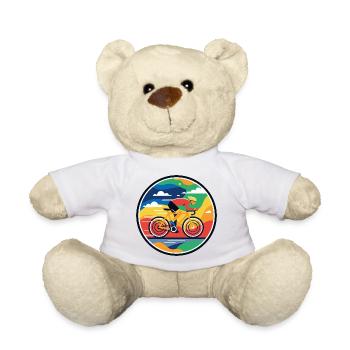Motif de vitesse à vélo explosif de cycliste sur route en couleur - Nounours - blanc - Devant