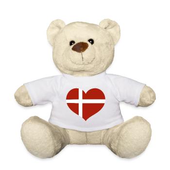 Danish Flag Heart - Teddy Bear - white - Front