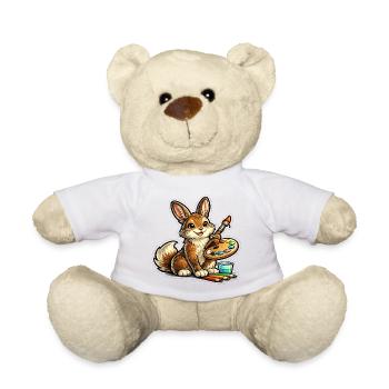 Artiste lapin avec palette - Nounours - blanc - Devant