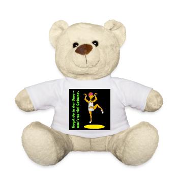 Retro 80er Jahre Sport Fitness Motiv  - Teddy - Weiß - Vorne