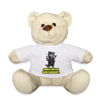 Ohne Kaffee kein Konzert – Rock Waschbär - Teddy - Weiß - Vorne
