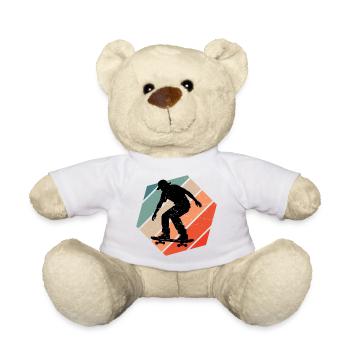 Vintage skateboarding design for skaters - Teddy Bear - white - Front