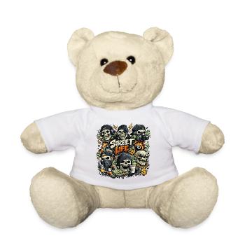 Street Skeleton Life - Teddy Bear - white - Front