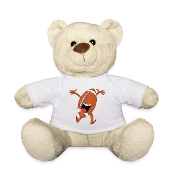 Laughing Football Mascot - Teddy Bear - white - Front