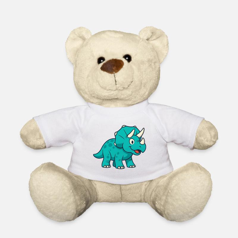 Le joyeux Dino Triceratops - Nounours - blanc