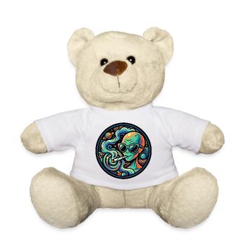 Extraterrestre avec un motif amusant de fumer du cannabis dans l’espace - Nounours - blanc - Devant