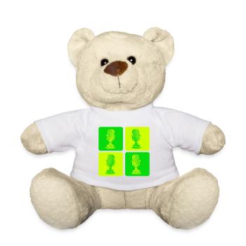 Mikrofon Pop Art Grün - Teddy - Weiß - Vorne