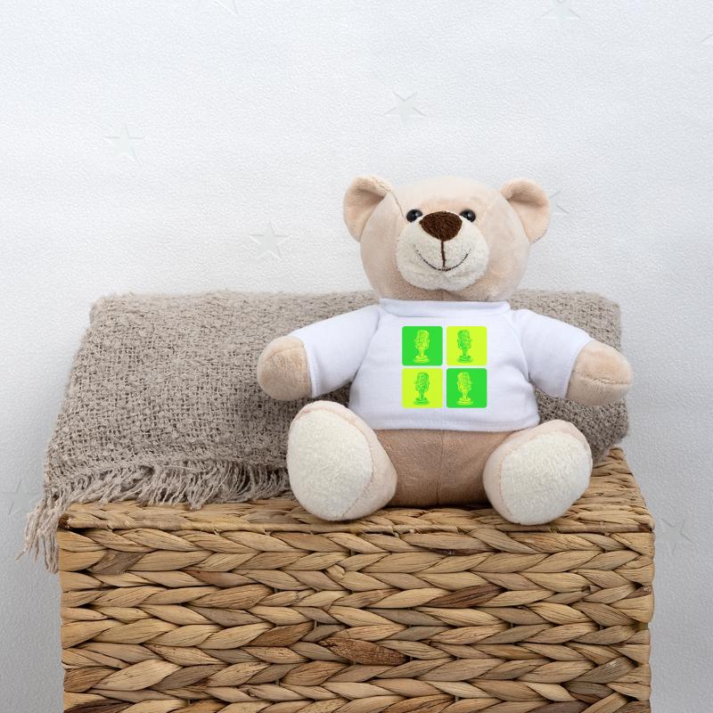 Microphone Pop Art Green Teddy Bear