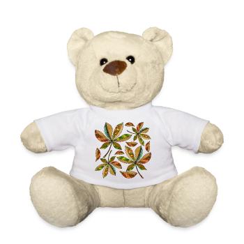 leaves - Teddy Bear - white - Front
