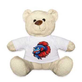 Blue Red Kampffisch - Teddy - Weiß - Vorne