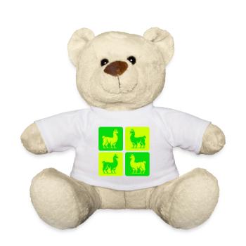 Llama Pop Art - Teddy Bear - white - Front