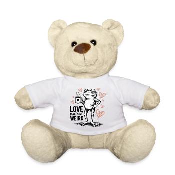 Love Makes Me Weird Frog - Teddy Bear - white - Front